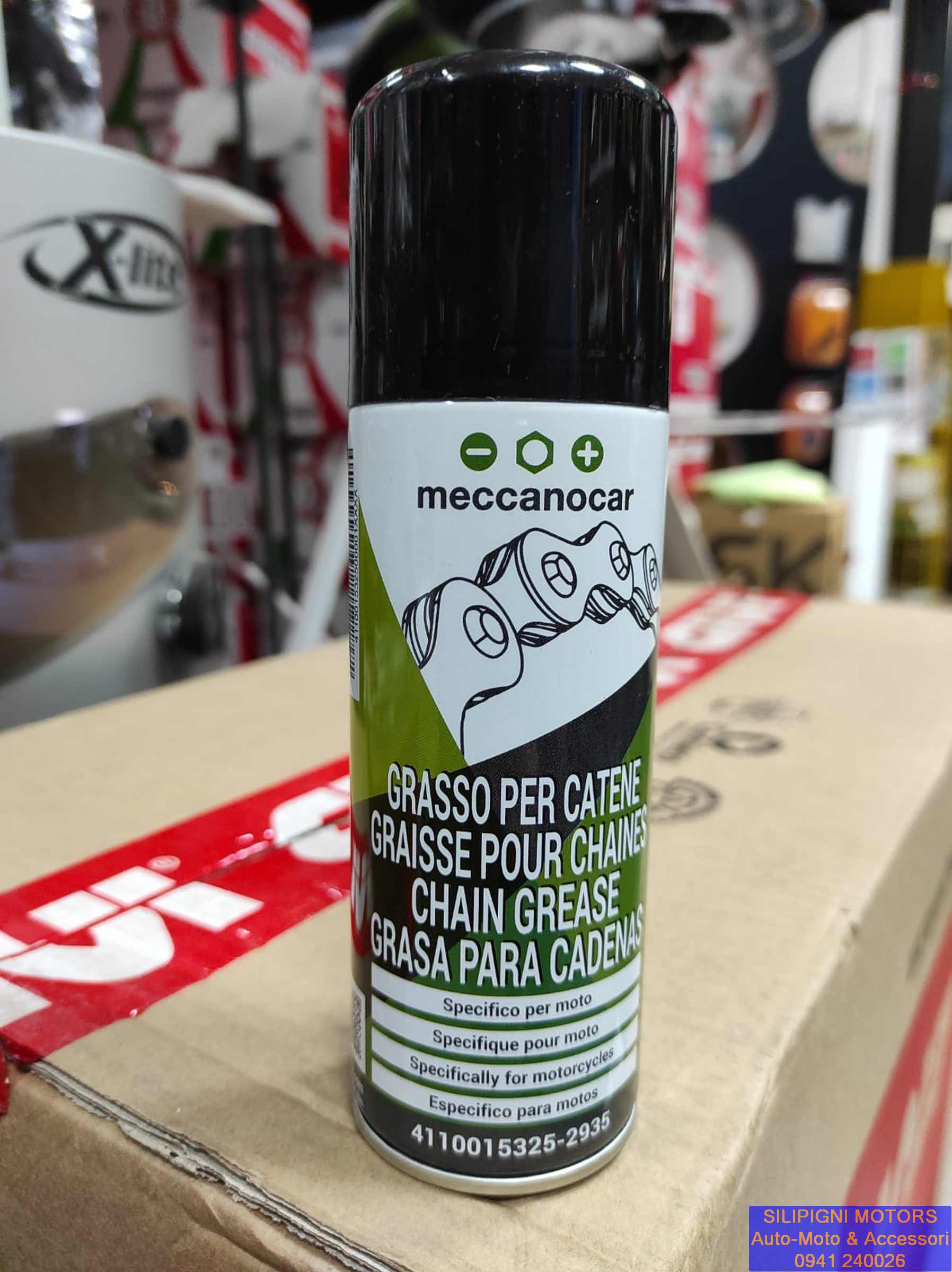 Silipigni Motors - MECCANOCAR GRASSO SPRAY PER CATENE 200ml Grasso Spray Lubrificante  Catena spray