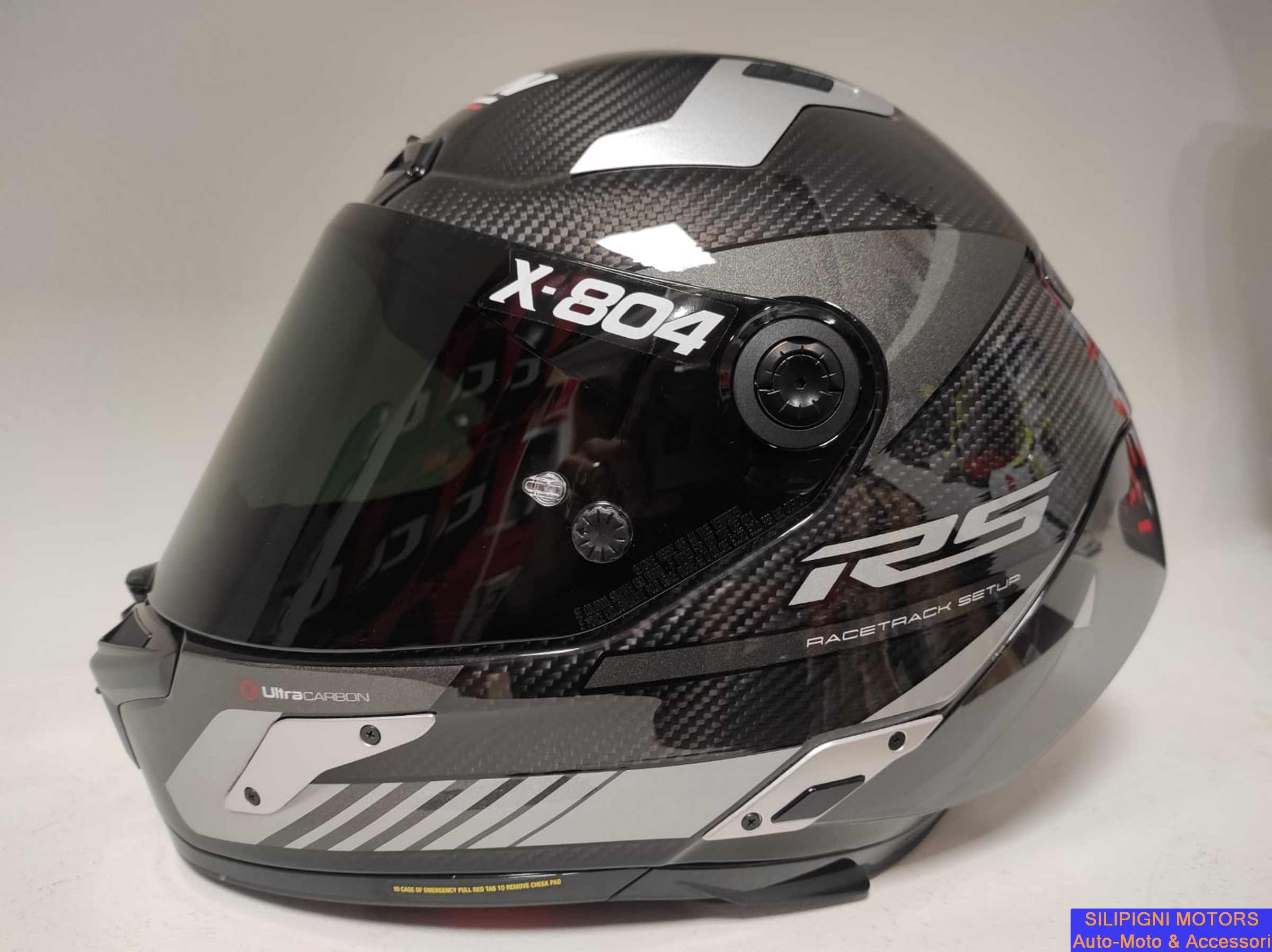 Silipigni Motors - CASCO NOLAN X-804 RS ULTRA CARBON HOT LAP Xseries 11  Carbon + Visiera Green